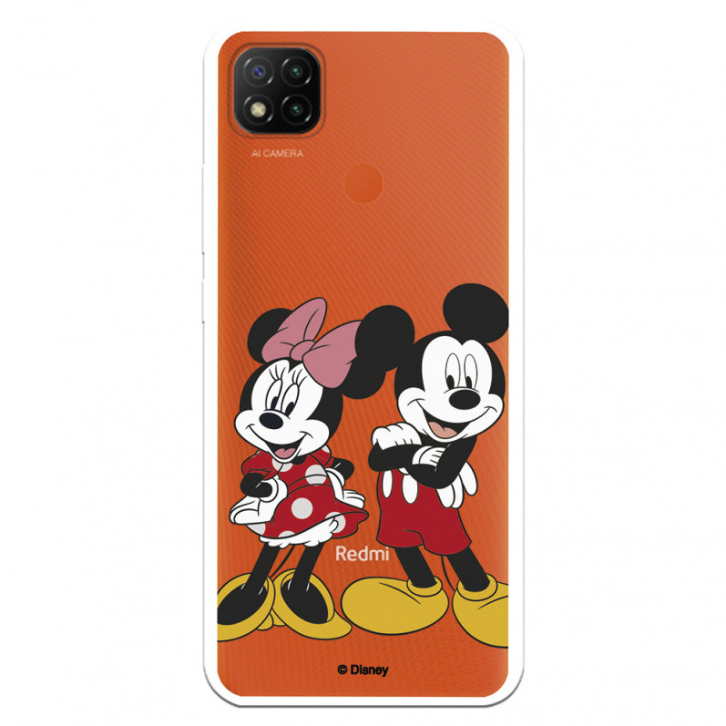 Funda para Xiaomi Redmi 9C Oficial de Disney Mickey y Minnie Posando - Clásicos Disney