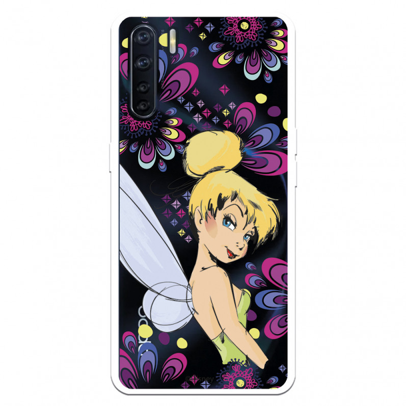 Funda para Oppo A91 Oficial de Disney Campanilla Flores - Peter Pan