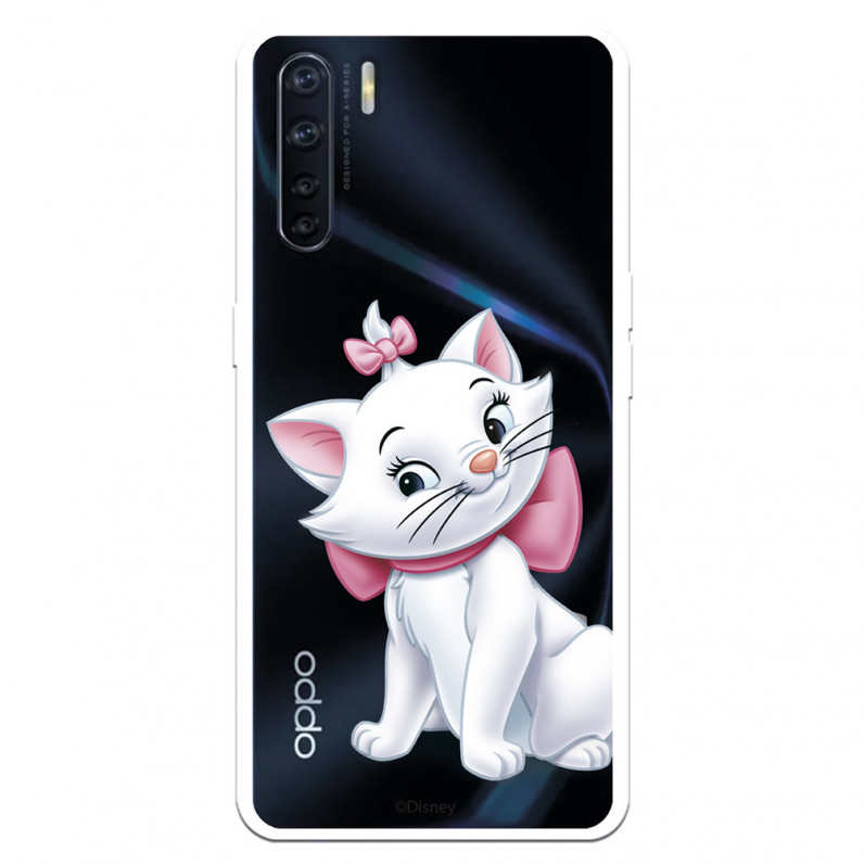 Funda para Oppo A91 Oficial de Disney Marie Silueta - Los Aristogatos