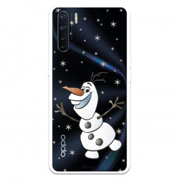 Funda para Oppo A91 Oficial de Disney Olaf Transparente - Frozen