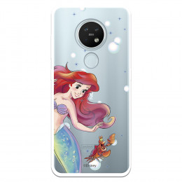 Funda para Nokia 7.2 Oficial de Disney Ariel y Sebastián Burbujas - La Sirenita