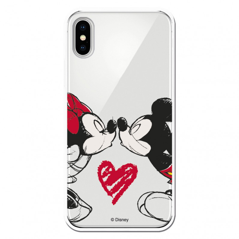 Carcasa Oficial Mikey Y Minnie Beso Clear para iPhone XS- La Casa de las Carcasas