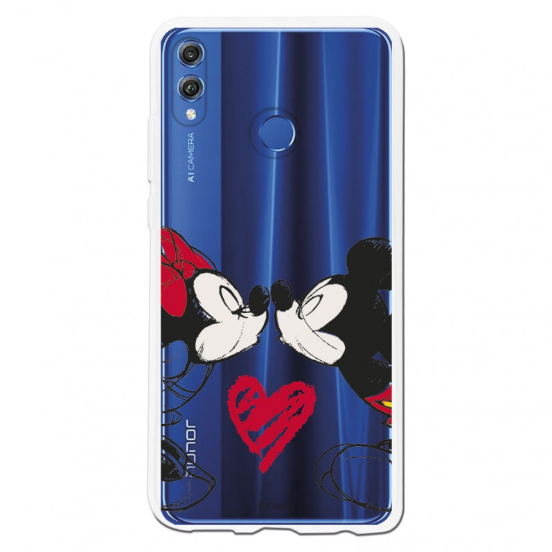 Carcasa Oficial Mikey Y Minnie Beso Clear para Huawei Honor 8X- La Casa de las Carcasas