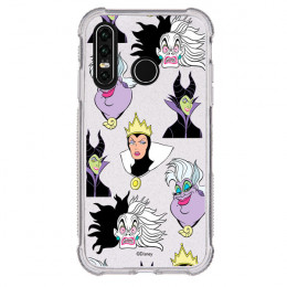 Funda Brillantina para Huawei P30 Lite Oficial de Disney Villanas Patrón - Villanas Disney