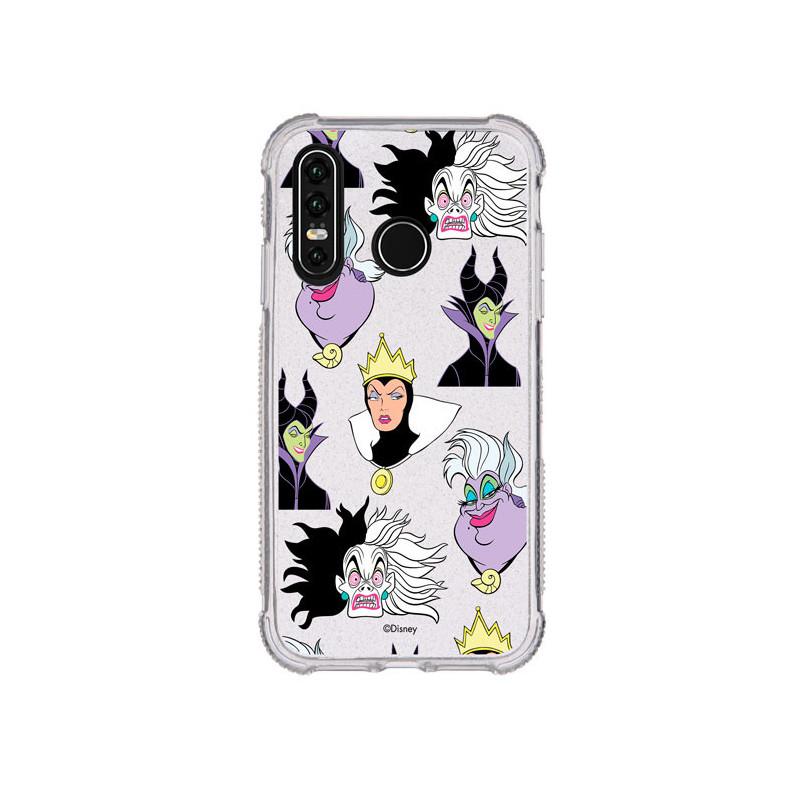 Funda Brillantina para Huawei P30 Lite Oficial de Disney Villanas Patrón - Villanas Disney