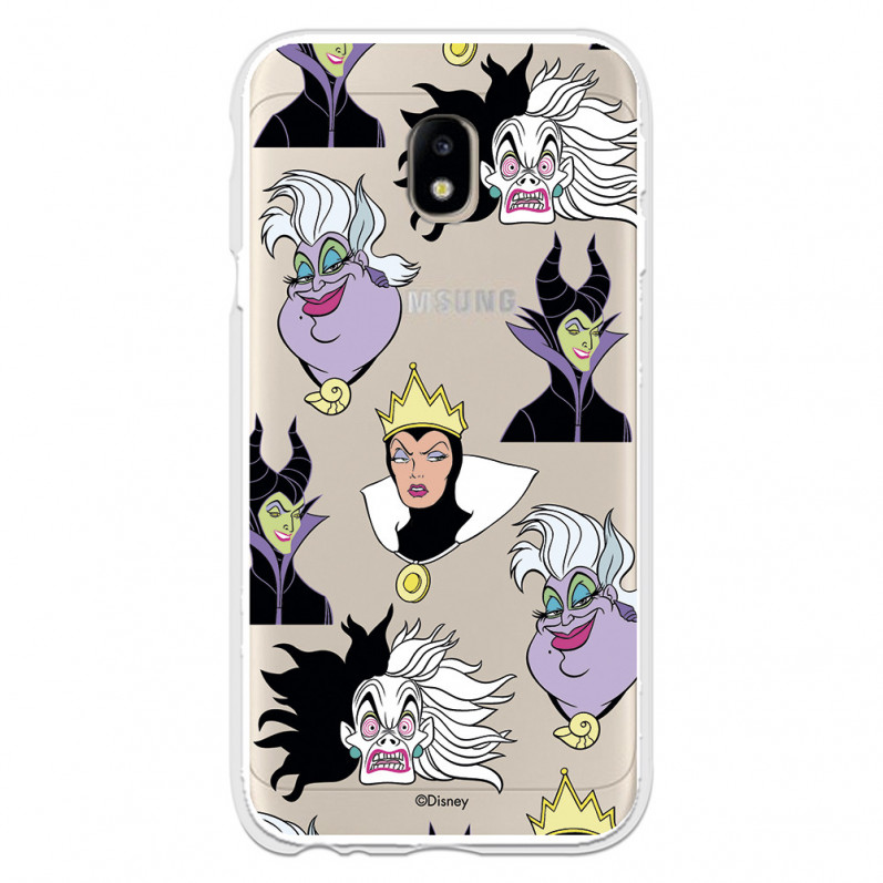 Funda para Samsung Galaxy J3 2016 2017 Europeo Oficial de Disney Villanas Patrón - Villanas Disney