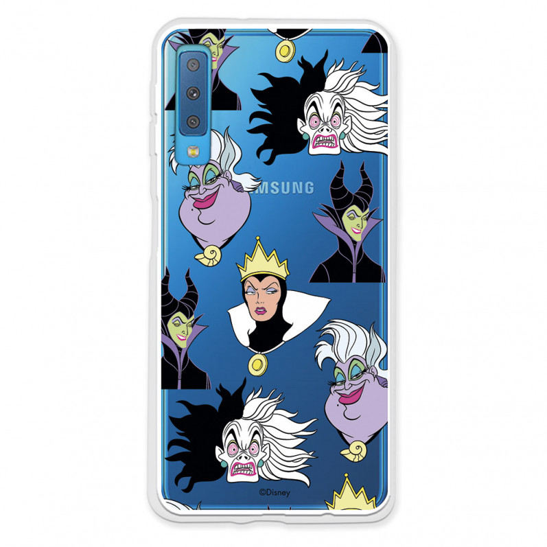 Funda para Samsung Galaxy A7 2018 Oficial de Disney Villanas Patrón - Villanas Disney