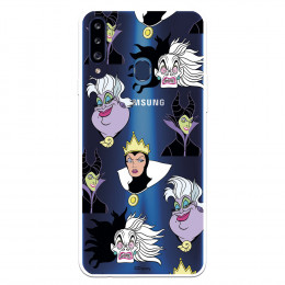 Funda para Samsung Galaxy A20S Oficial de Disney Villanas Patrón - Villanas Disney