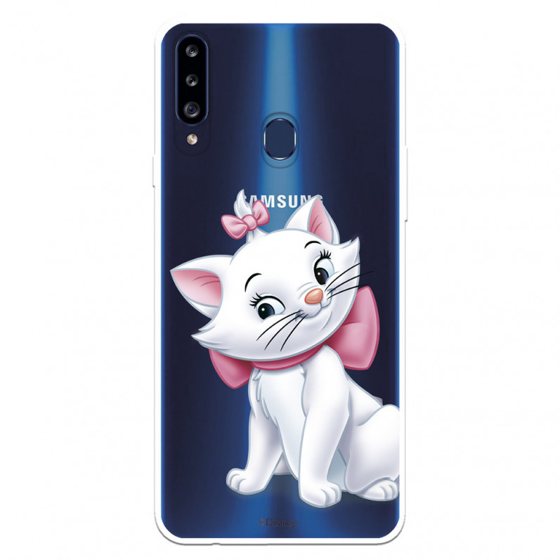 Funda para Samsung Galaxy A20S Oficial de Disney Marie Silueta - Los Aristogatos