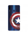 Funda para Samsung Galaxy A20S Oficial de Marvel Capitán América Escudo Transparente - Marvel