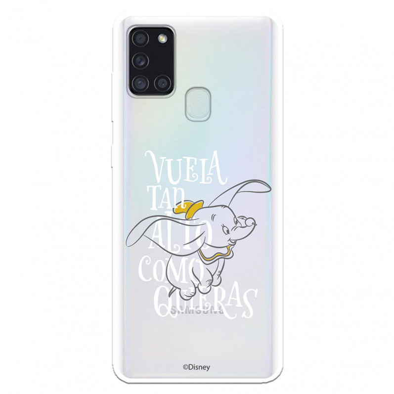 Funda para Samsung Galaxy A21S Oficial de Disney Dumbo Vuela tan Alto - Dumbo