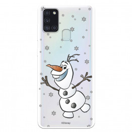 Funda para Samsung Galaxy A21S Oficial de Disney Olaf Transparente - Frozen