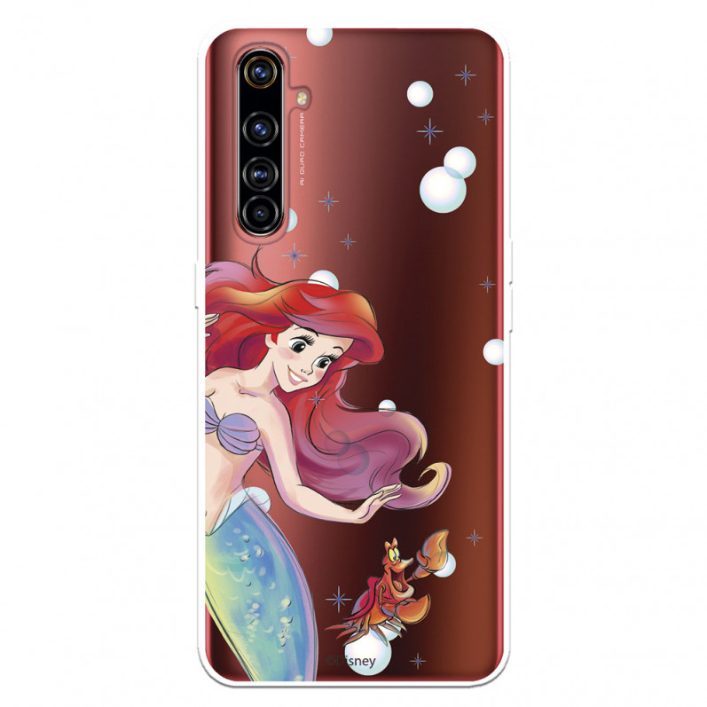 Funda para Realme X50 Pro Oficial de Disney Ariel y Sebastián Burbujas - La Sirenita