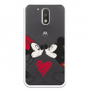 Carcasa Oficial Mikey Y Minnie Beso Clear para Motorola Moto G4- La Casa de las Carcasas