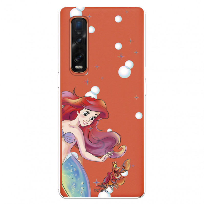 Funda para Oppo Find X2 Pro Oficial de Disney Ariel y Sebastián Burbujas - La Sirenita