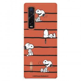 Funda para Oppo Find X2 Pro Oficial de Peanuts Snoopy rayas - Snoopy
