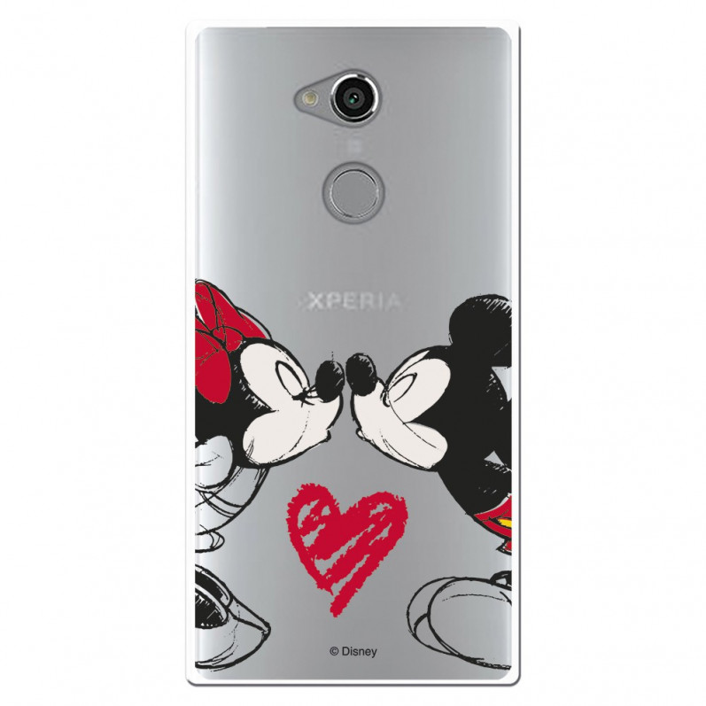 Carcasa Oficial Mikey Y Minnie Beso Clear para Sony Xperia XA2 Ultra- La Casa de las Carcasas