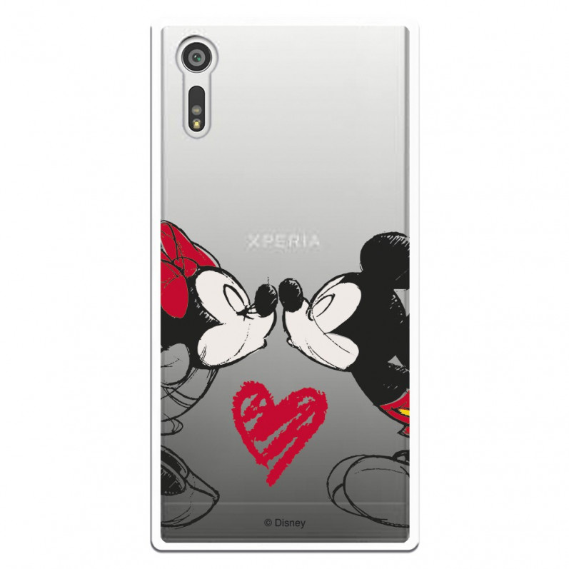 Carcasa Oficial Mikey Y Minnie Beso Clear para Sony Xperia XZ- La Casa de las Carcasas