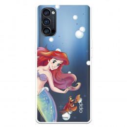 Funda para Oppo Reno 4 Pro Oficial de Disney Ariel y Sebastián Burbujas - La Sirenita