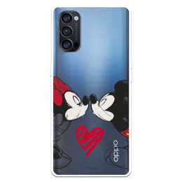 Funda para Oppo Reno 4 Pro Oficial de Disney Mickey y Minnie Beso - Clásicos Disney