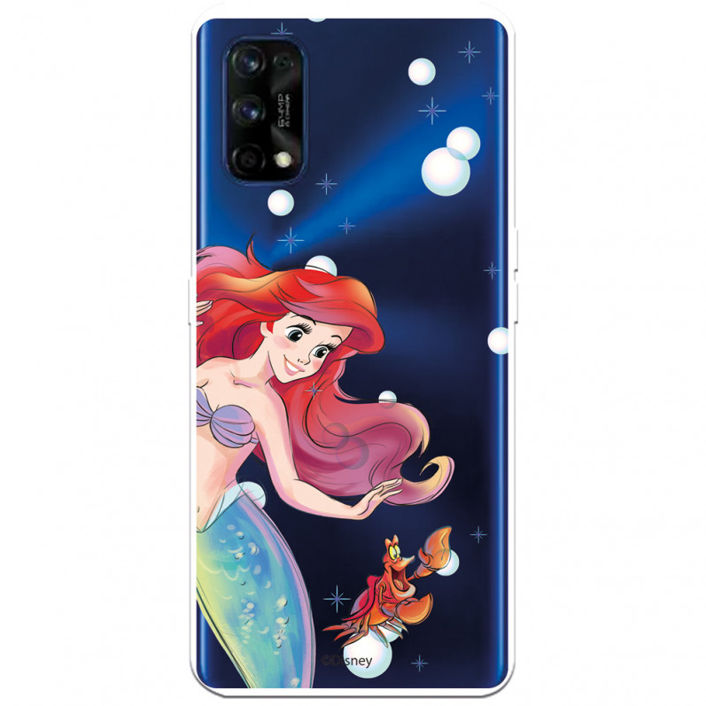 Funda para Realme 7 Pro Oficial de Disney Ariel y Sebastián Burbujas - La Sirenita