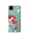 Funda para Huawei Y5p Oficial de Disney Ariel y Sebastián Burbujas - La Sirenita