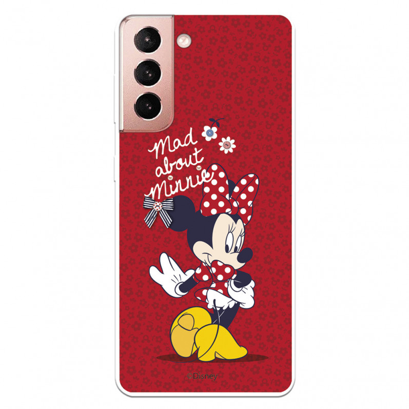 Funda para Samsung Galaxy S21 Oficial de Disney Minnie Mad About - Clásicos Disney