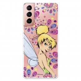 Funda para Samsung Galaxy S21 Oficial de Disney Campanilla Flores - Peter Pan