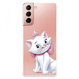 Funda para Samsung Galaxy S21 Oficial de Disney Marie Silueta - Los Aristogatos