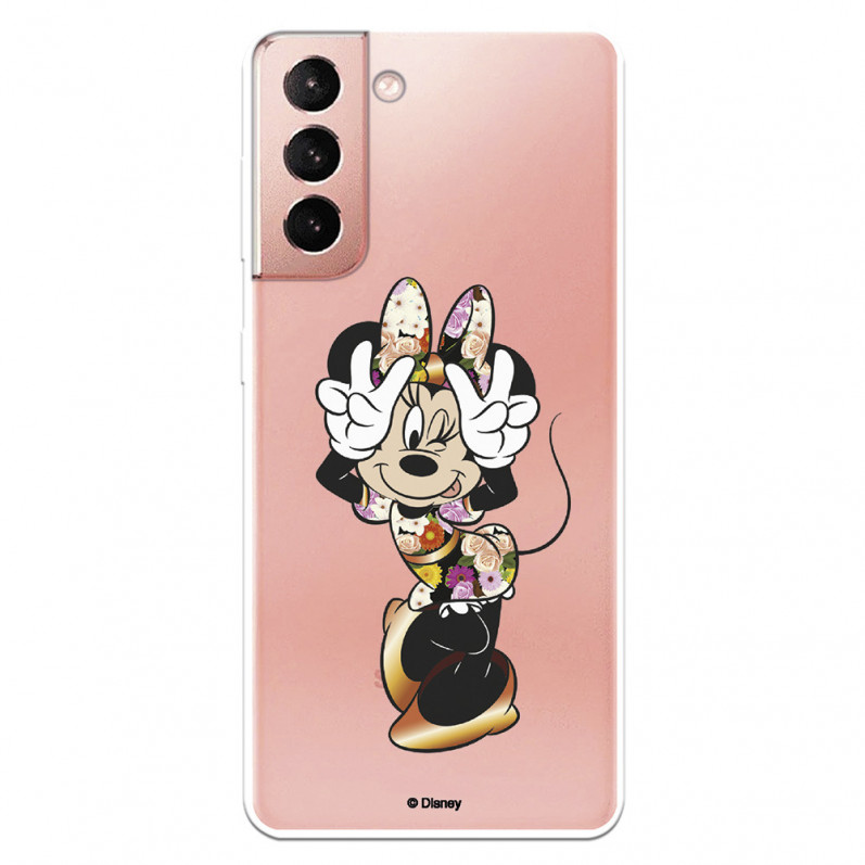 Funda para Samsung Galaxy S21 Oficial de Disney Minnie Posando - Clásicos Disney