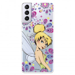 Funda para Samsung Galaxy S21 Plus Oficial de Disney Campanilla Flores - Peter Pan