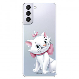 Funda para Samsung Galaxy S21 Plus Oficial de Disney Marie Silueta - Los Aristogatos