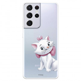 Funda para Samsung Galaxy S21 Ultra Oficial de Disney Marie Silueta - Los Aristogatos