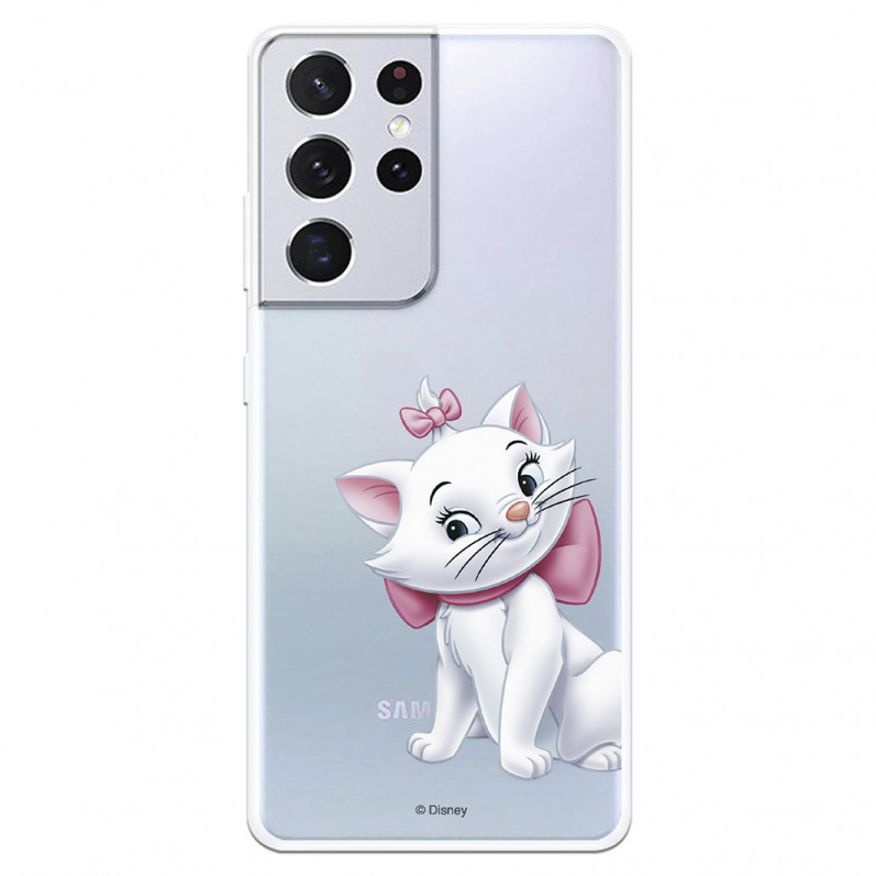 Funda para Samsung Galaxy S21 Ultra Oficial de Disney Marie Silueta - Los Aristogatos