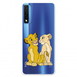 Funda para TCL 20 5G Oficial de Disney Simba y Nala Silueta - El Rey León