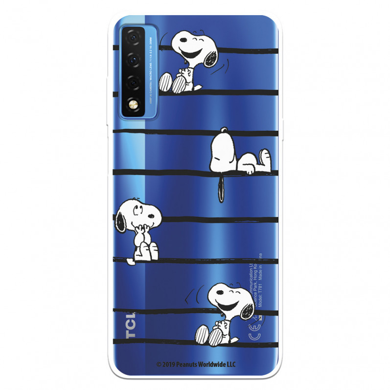 Funda para TCL 20 5G Oficial de Peanuts Snoopy rayas - Snoopy