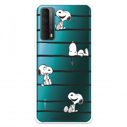 Funda para Huawei P Smart 2021 Oficial de Peanuts Snoopy rayas - Snoopy