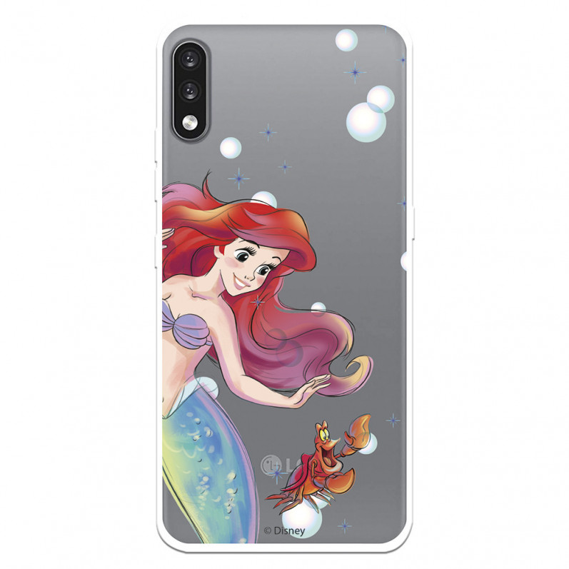 Funda para LG K22 Oficial de Disney Ariel y Sebastián Burbujas - La Sirenita