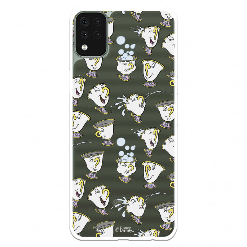 Funda para LG K42 Oficial de Disney Chip Potts Siluetas - La Bella y la Bestia