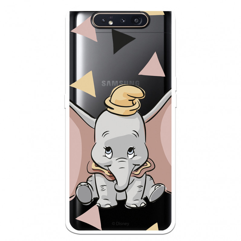 Funda para Samsung Galaxy A80 Oficial de Disney Dumbo Silueta Transparente - Dumbo