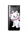 Funda para Samsung Galaxy A80 Oficial de Disney Marie Silueta - Los Aristogatos