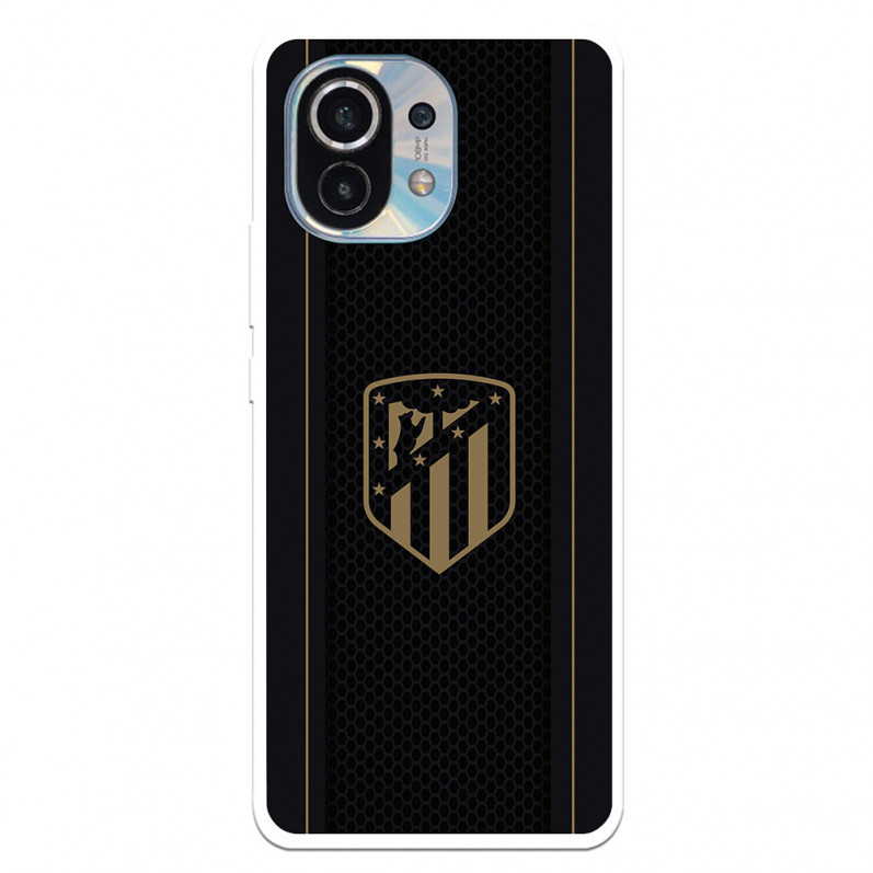 Etui Atlético de Madrid na Xiaomi Mi 11 Gold Crest Czarne tło – Oficjalna licencja Atlético de Madrid