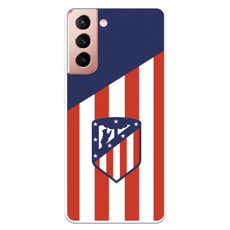 Etui Atlético de Madrid Samsung Galaxy S21 Tło herbu Atlético de Madrid — oficjalna licencja Atlético de Madrid