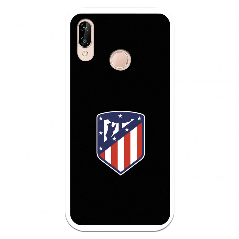 Etui Huawei P20 Lite z herbem Atlético de Madrid, czarne tło — oficjalna licencja Atlético de Madrid