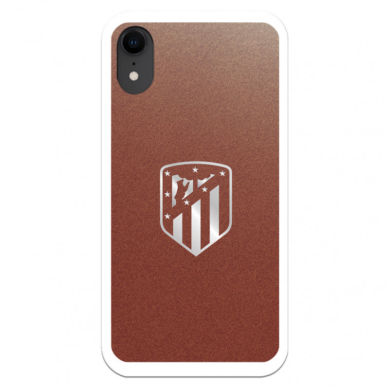 Etui Atlético de Madrid iPhone XR Srebrne tło z herbem — oficjalna licencja Atlético de Madrid