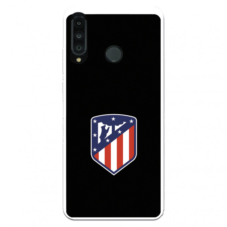 Etui Huawei P30 Lite z herbem Atlético de Madrid, czarne tło — oficjalna licencja Atlético de Madrid