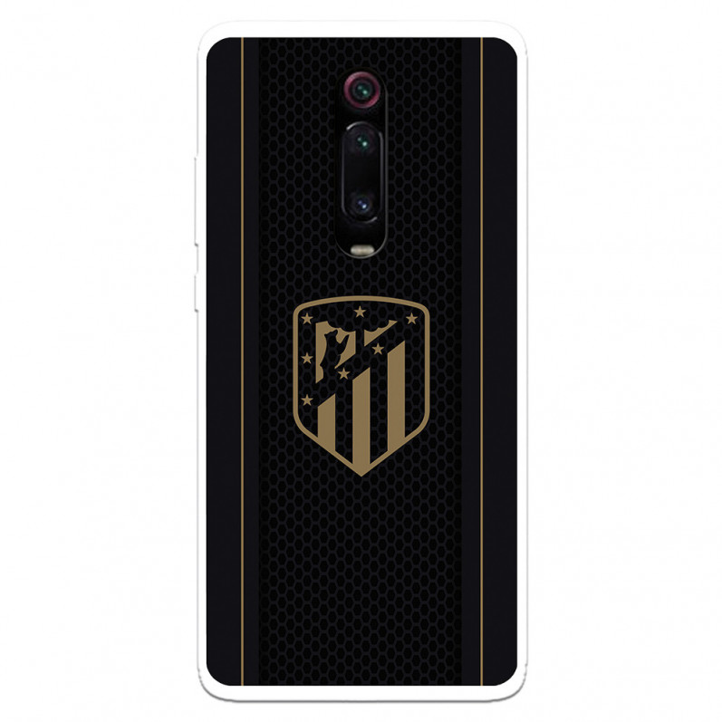 Etui Atlético de Madrid do Xiaomi Mi 9T Gold Crest czarne tło – oficjalna licencja Atlético de Madrid