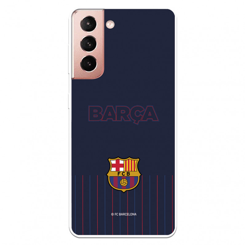 Etui FC Barcelona Barsa niebieskie tło Samsung Galaxy S21 - oficjalna licencja FC Barcelona