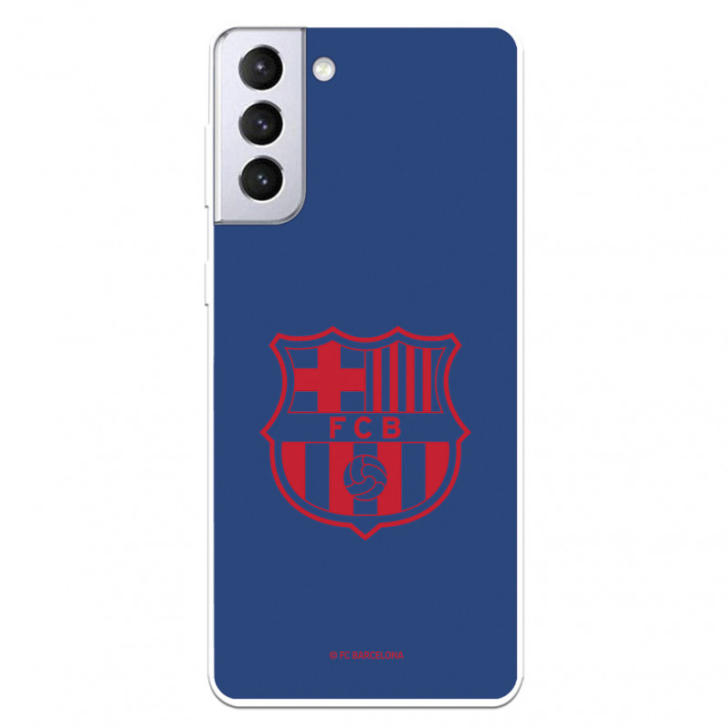 FC Barcelona Red Crest Niebieskie tło Etui Samsung Galaxy S21 Plus - Oficjalna licencja FC Barcelona