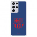 FC Barcelona Red Crest Niebieskie tło Etui Samsung Galaxy S21 Ultra - Oficjalna licencja FC Barcelona